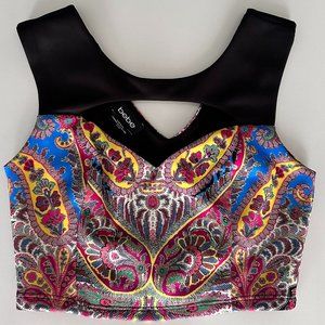 Bebe Multi Color Sweetheart Neckline Crop Top - Size XS